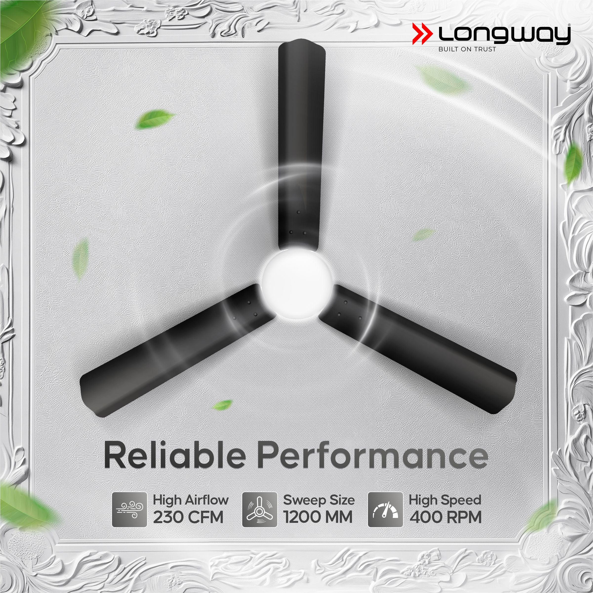 Longway Luminair 1200 mm BLDC Ceiling Fan with Remote Control | BEE 5 Star Rated Energy Efficient | Ultra High Speed 3 Blade Anti-Dust Decorative Ceiling Fan | 5 Years Warranty (Smoked Brown, Pack of 1) - Image 7