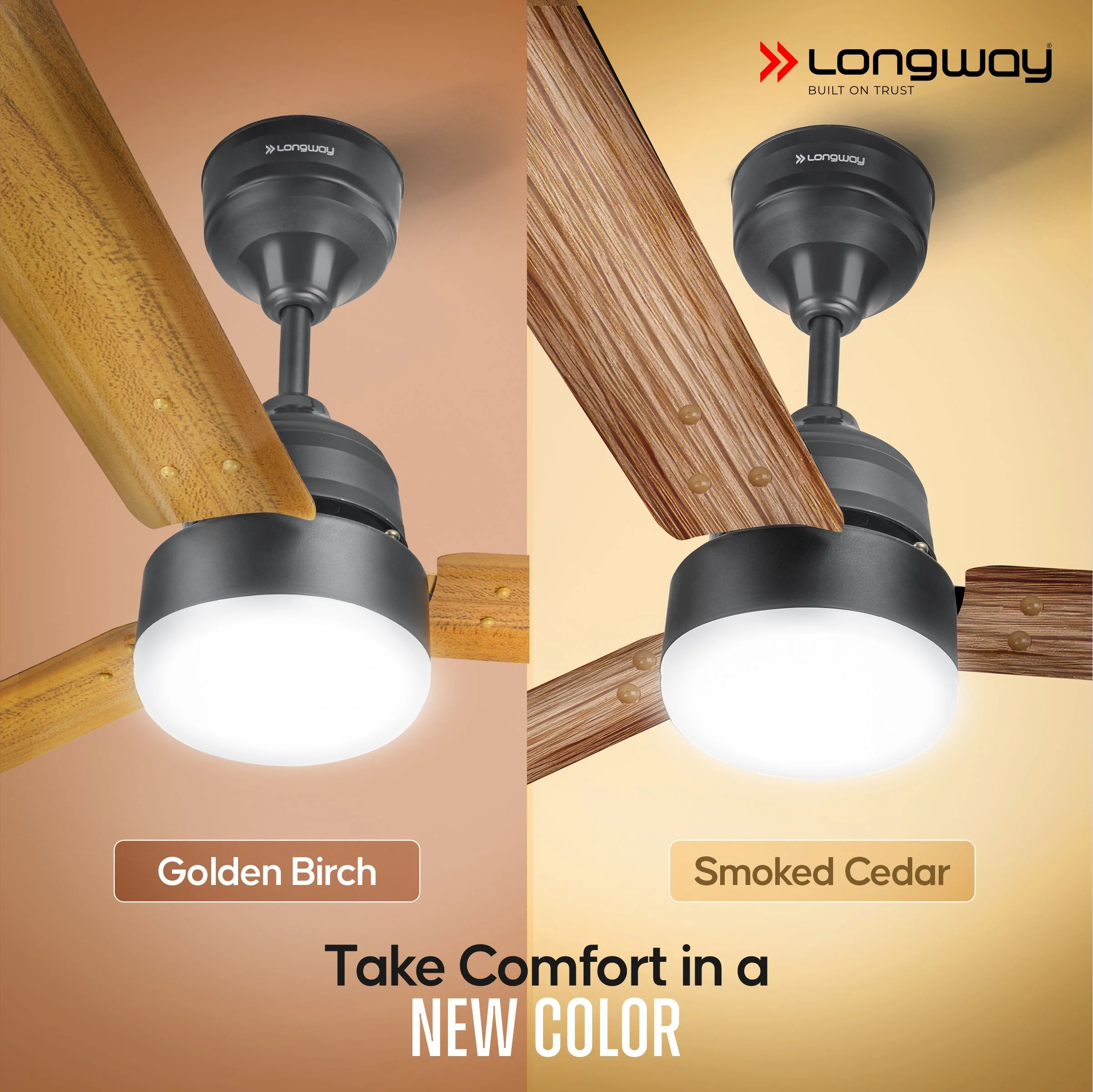 Longway Luminair Max 1200 mm BLDC Ceiling Fan with Remote Control & LED Light | BEE 5 Star Rated Energy Efficient | Ultra High Speed 3 Blade Anti-Dust Decorative Ceiling Fan | 5 Years Warranty (Golden Birch, Pack of 1) - Image 10
