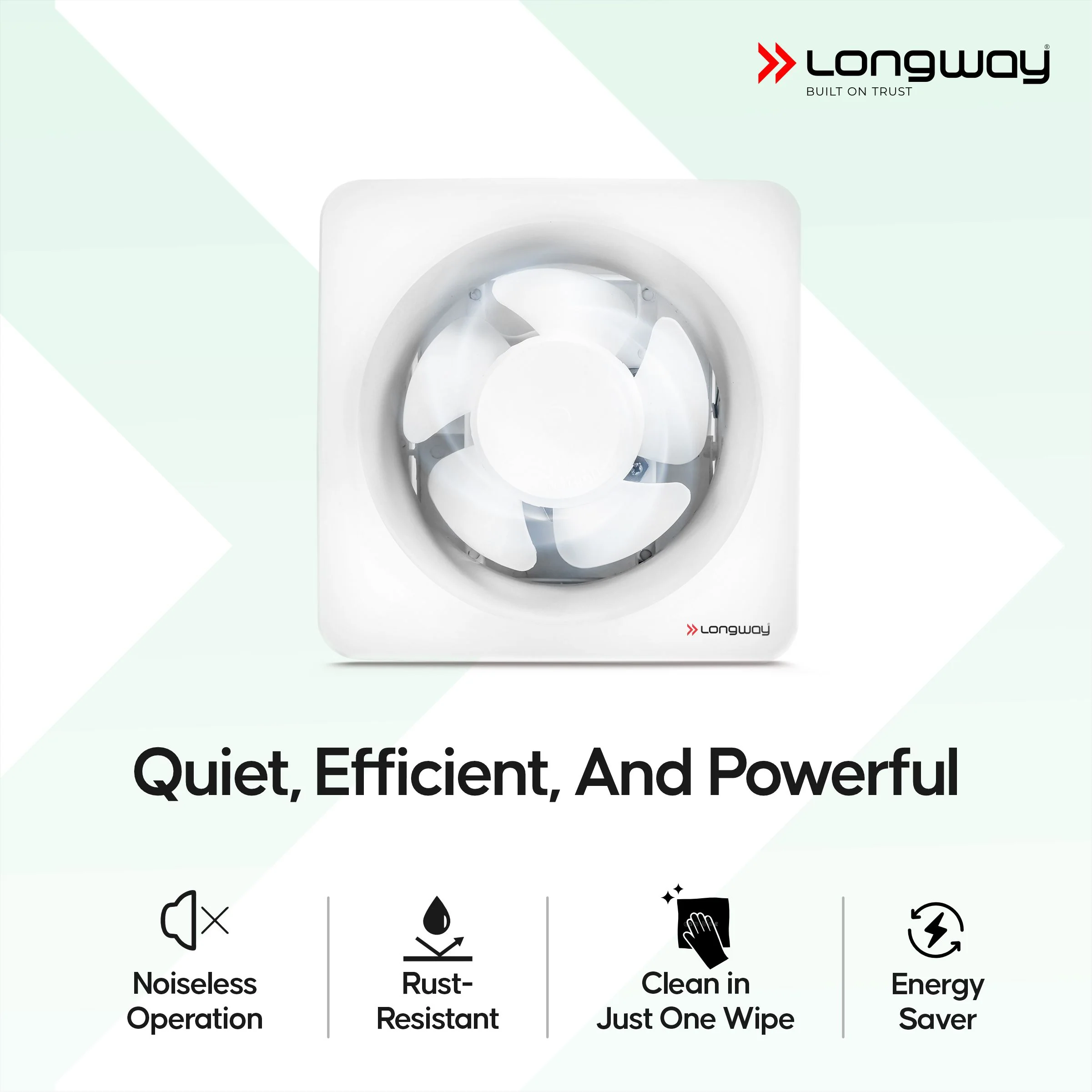 Longway Ventura 6 Inch 150 mm Energy Efficient Exhaust Fan | High Speed Powerful Motor | Noiseless Operation & Easy to Clean | Rust Proof with Anti Dust Shutters |Suitable for Bathroom, Kitchen, Office | 2 Years Warranty (White) - Image 7