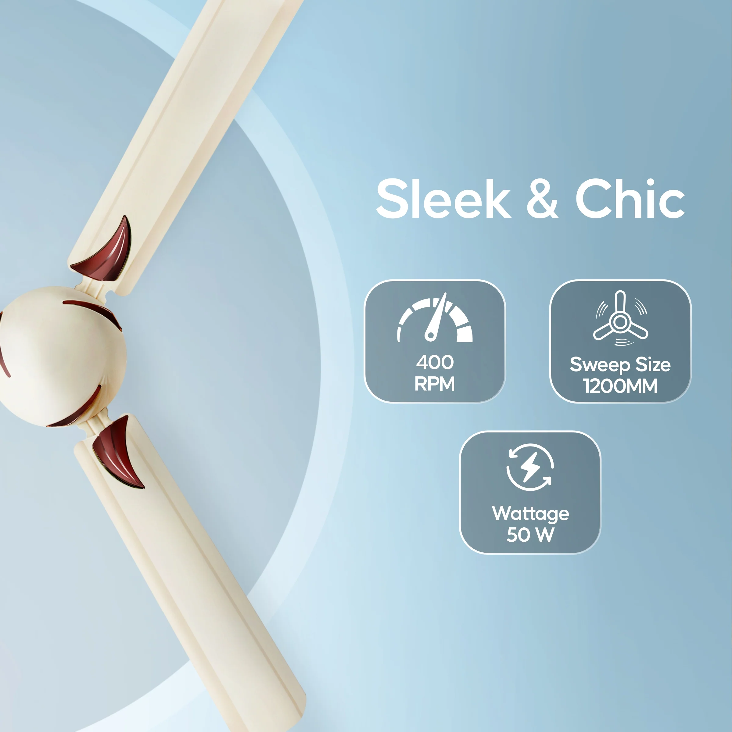 Longway Creta P2 1200 mm/48 inch Ultra High Speed 3 Blade Anti-Dust Decorative Star Rated Ceiling Fan (Ivory, Pack of 2) - Image 4