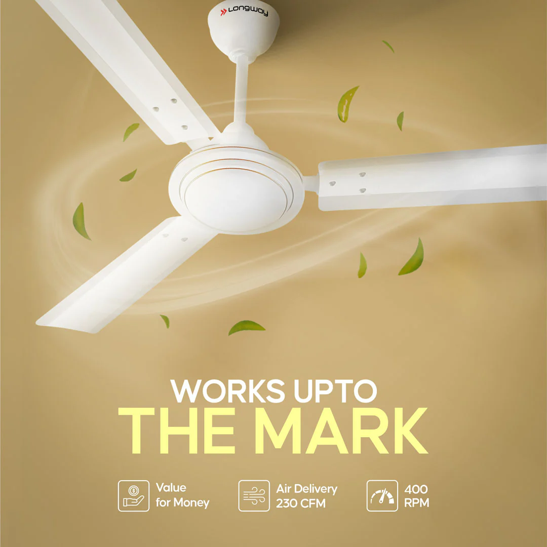 Longway Nexa P1 1200 mm/48 inch Ultra High Speed 3 Blade Anti-Dust Decorative Star Rated Ceiling Fan (Pack of 1) - Image 13