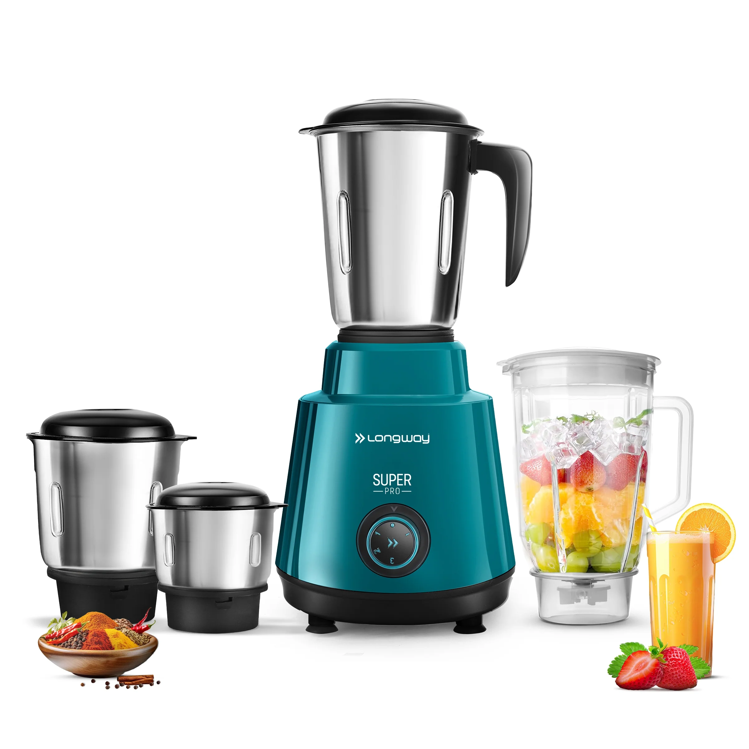 Longway Super Pro Juicer Mixer Grinder | Up to 700 - 750 Watt Powerful Motor | for Grinding, Mixing, Juicing | 2 Year Warranty - Image 10