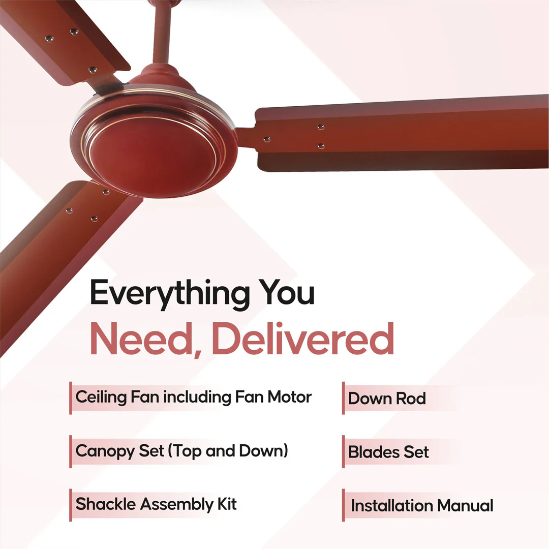 Longway Nexa P2 1200 mm/48 inch Ultra High Speed 3 Blade Anti-Dust Decorative Star Rated Ceiling Fan (Pack of 2) - Image 6