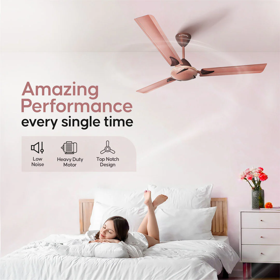 Longway Creta P1 1200 mm/48 inch Remote Controlled 3 Blade Anti-Dust Decorative Star Rated Ceiling Fan (Rusty Brown, Pack of 1) - Image 5