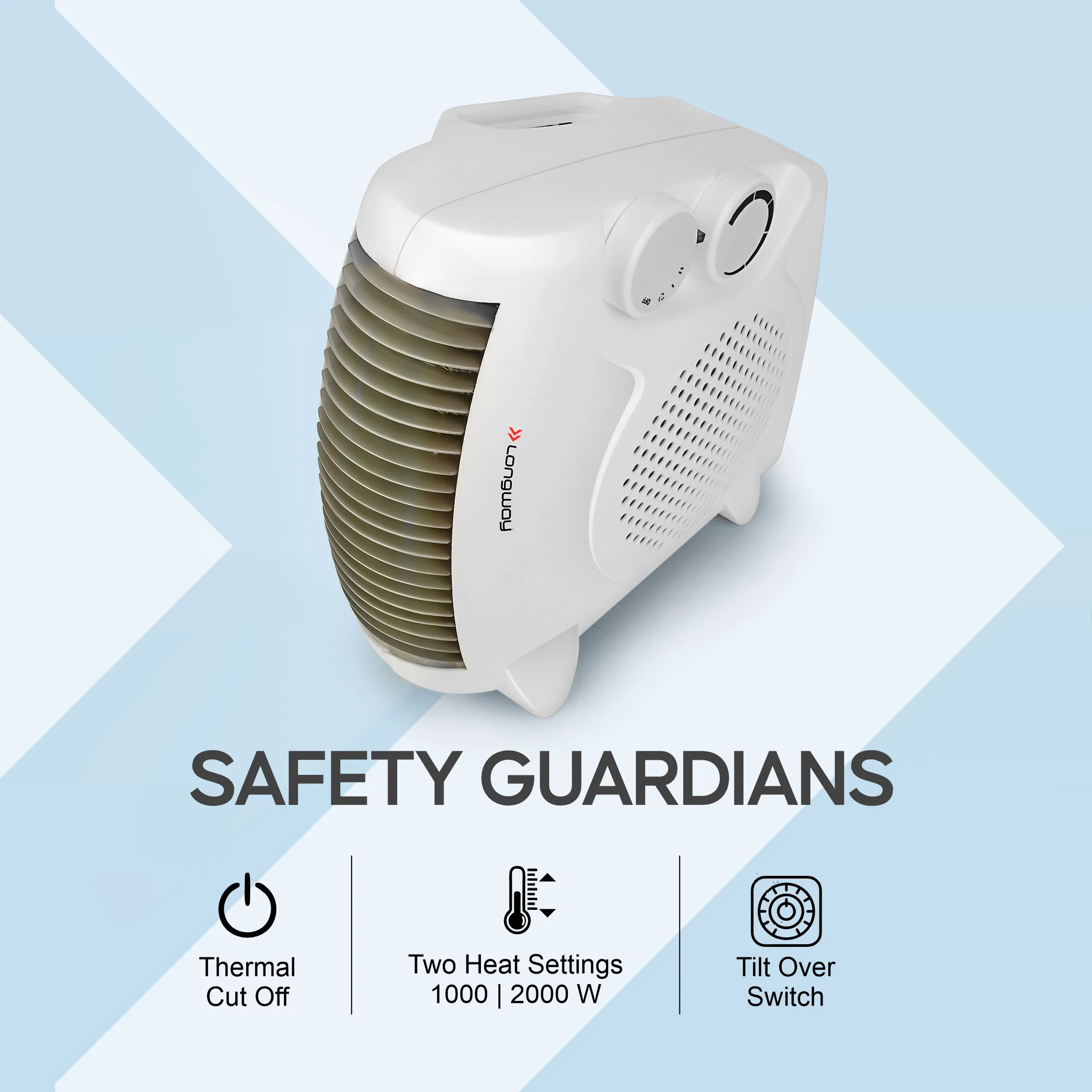 Longway Hot Max 2000/1000 W Fan Room Heater With ISI Approved ( White) - Image 7