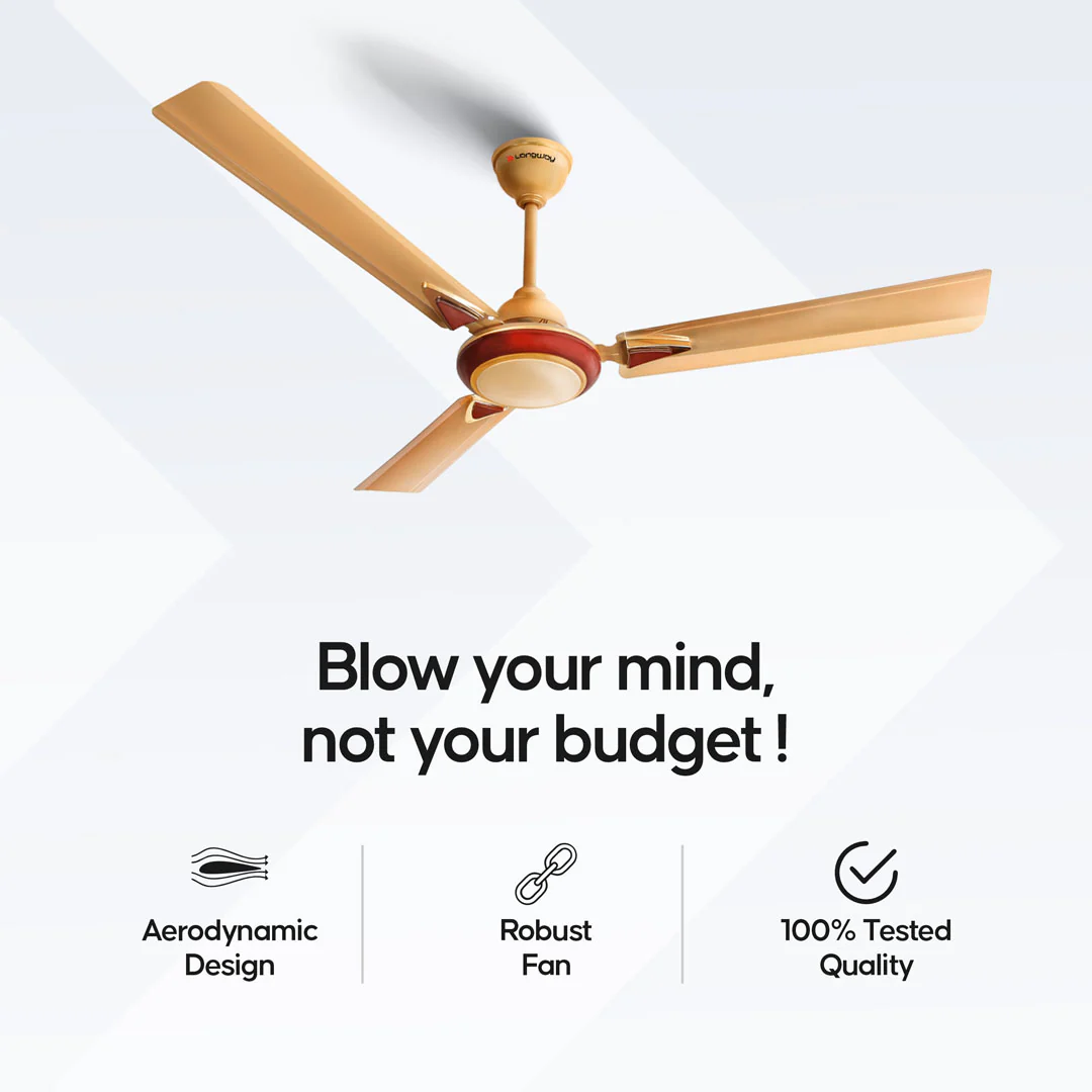 Longway Starlite-1 P1 1200 mm/48 inch Ultra High Speed 3 Blade Anti-Dust Decorative Star Rated Ceiling Fan (Pack of 1) - Image 15