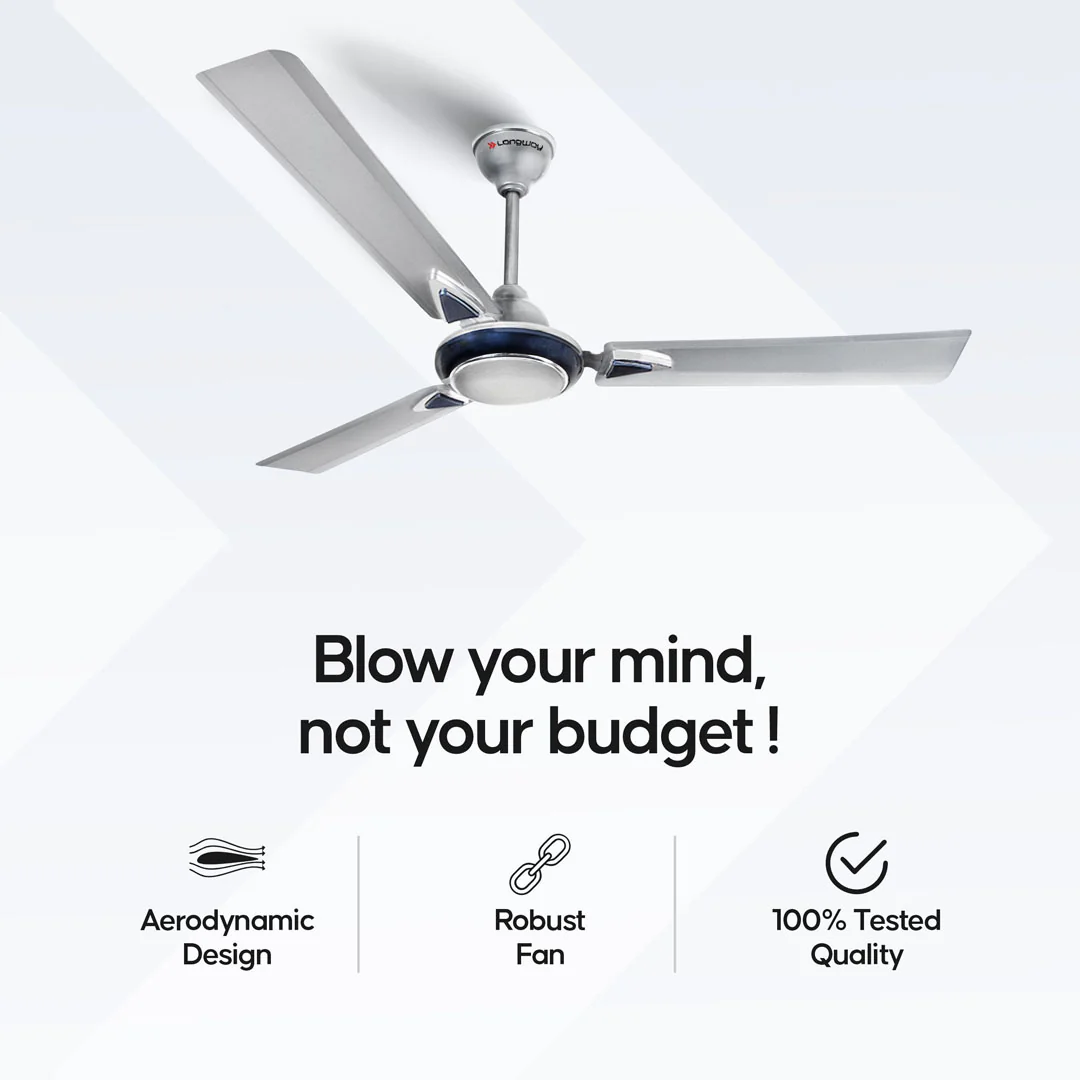 Longway Starlite-1 P2 1200 mm/48 inch Ultra High Speed 3 Blade Anti-Dust Decorative Star Rated Ceiling Fan (Pack of 2) - Image 15